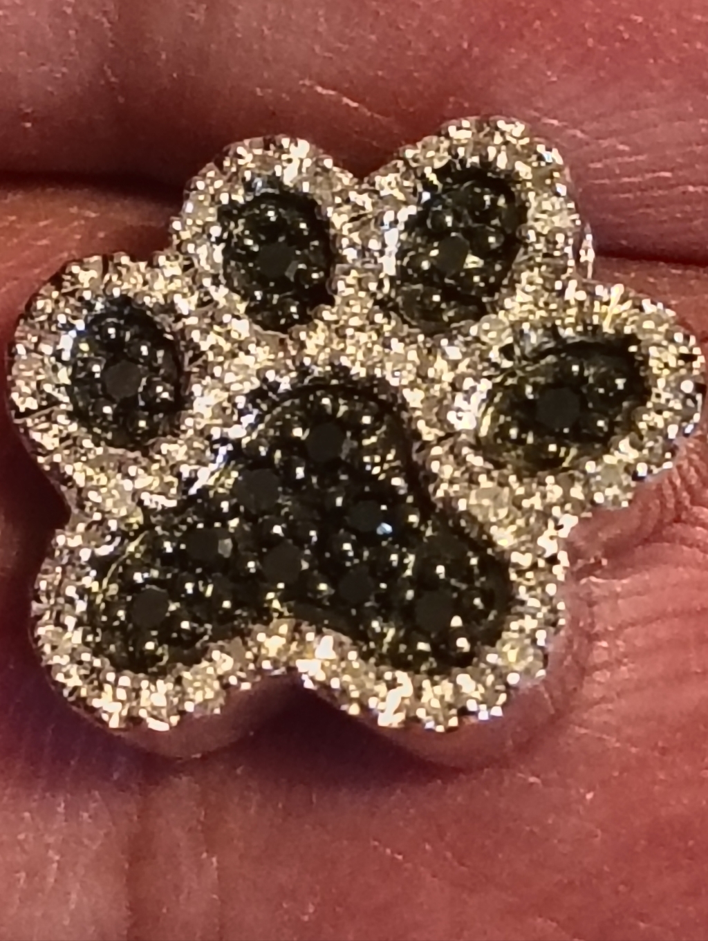 Stunning Jwbr Sterling Silver And Diamond Threader Style Paw Print Pendant